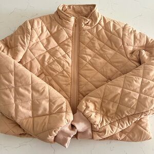 Princess Polly Quilted Beige Puffer Jacket Size 6